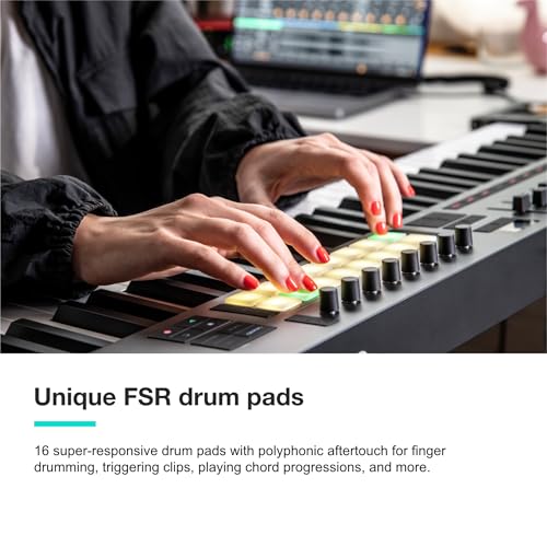 Novation Launchkey 61 MK4   61 key Semi Weighted  USB  MIDI Keyboard Controller with DAW Integration  Chord & Scale Modes  8 Drum Pads  & Arpeggiator   Includes Software Bundle for Music Production