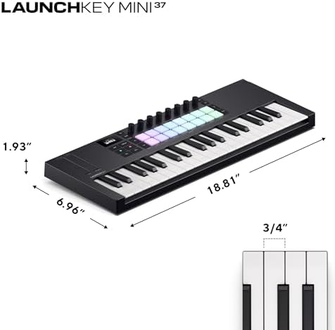 Novation Launchkey 61 MK4   61 key Semi Weighted  USB  MIDI Keyboard Controller with DAW Integration  Chord & Scale Modes  8 Drum Pads  & Arpeggiator   Includes Software Bundle for Music Production
