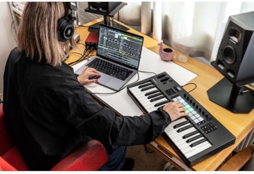 Novation Launchkey 61 MK4   61 key Semi Weighted  USB  MIDI Keyboard Controller with DAW Integration  Chord & Scale Modes  8 Drum Pads  & Arpeggiator   Includes Software Bundle for Music Production