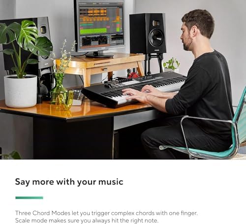 Novation Launchkey 61 MK4   61 key Semi Weighted  USB  MIDI Keyboard Controller with DAW Integration  Chord & Scale Modes  8 Drum Pads  & Arpeggiator   Includes Software Bundle for Music Production