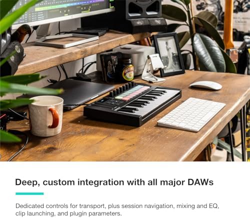 Novation Launchkey 61 MK4   61 key Semi Weighted  USB  MIDI Keyboard Controller with DAW Integration  Chord & Scale Modes  8 Drum Pads  & Arpeggiator   Includes Software Bundle for Music Production