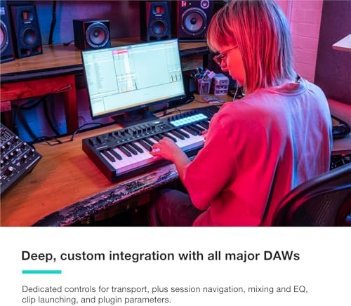 Novation Launchkey 61 MK4   61 key Semi Weighted  USB  MIDI Keyboard Controller with DAW Integration  Chord & Scale Modes  8 Drum Pads  & Arpeggiator   Includes Software Bundle for Music Production