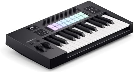 Novation Launchkey 61 MK4   61 key Semi Weighted  USB  MIDI Keyboard Controller with DAW Integration  Chord & Scale Modes  8 Drum Pads  & Arpeggiator   Includes Software Bundle for Music Production
