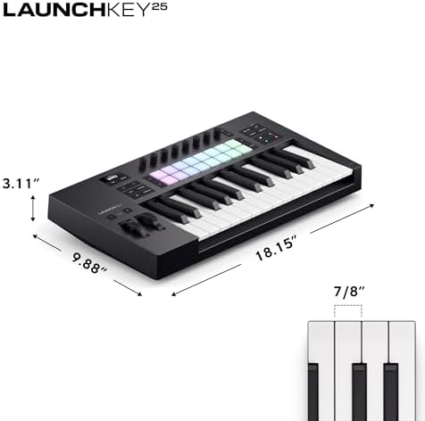 Novation Launchkey 61 MK4   61 key Semi Weighted  USB  MIDI Keyboard Controller with DAW Integration  Chord & Scale Modes  8 Drum Pads  & Arpeggiator   Includes Software Bundle for Music Production