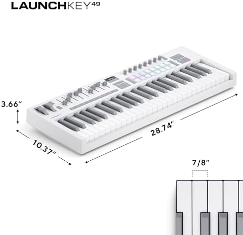 Novation Launchkey 61 MK4   61 key Semi Weighted  USB  MIDI Keyboard Controller with DAW Integration  Chord & Scale Modes  8 Drum Pads  & Arpeggiator   Includes Software Bundle for Music Production