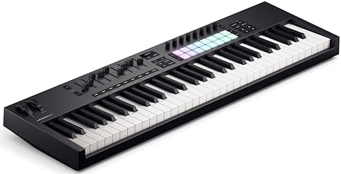 Novation Launchkey 61 MK4   61 key Semi Weighted  USB  MIDI Keyboard Controller with DAW Integration  Chord & Scale Modes  8 Drum Pads  & Arpeggiator   Includes Software Bundle for Music Production