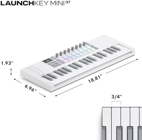Novation Launchkey 61 MK4   61 key Semi Weighted  USB  MIDI Keyboard Controller with DAW Integration  Chord & Scale Modes  8 Drum Pads  & Arpeggiator   Includes Software Bundle for Music Production