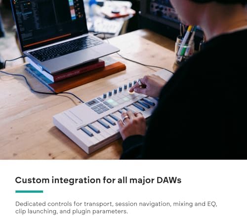 Novation Launchkey 61 MK4   61 key Semi Weighted  USB  MIDI Keyboard Controller with DAW Integration  Chord & Scale Modes  8 Drum Pads  & Arpeggiator   Includes Software Bundle for Music Production