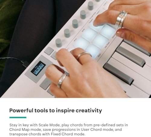 Novation Launchkey 61 MK4   61 key Semi Weighted  USB  MIDI Keyboard Controller with DAW Integration  Chord & Scale Modes  8 Drum Pads  & Arpeggiator   Includes Software Bundle for Music Production