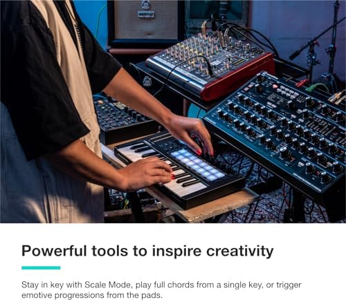 Novation Launchkey 61 MK4   61 key Semi Weighted  USB  MIDI Keyboard Controller with DAW Integration  Chord & Scale Modes  8 Drum Pads  & Arpeggiator   Includes Software Bundle for Music Production