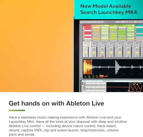 Novation Launchkey 61 MK4   61 key Semi Weighted  USB  MIDI Keyboard Controller with DAW Integration  Chord & Scale Modes  8 Drum Pads  & Arpeggiator   Includes Software Bundle for Music Production