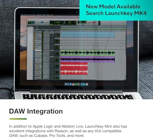 Novation Launchkey 61 MK4   61 key Semi Weighted  USB  MIDI Keyboard Controller with DAW Integration  Chord & Scale Modes  8 Drum Pads  & Arpeggiator   Includes Software Bundle for Music Production