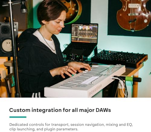 Novation Launchkey 61 MK4   61 key Semi Weighted  USB  MIDI Keyboard Controller with DAW Integration  Chord & Scale Modes  8 Drum Pads  & Arpeggiator   Includes Software Bundle for Music Production