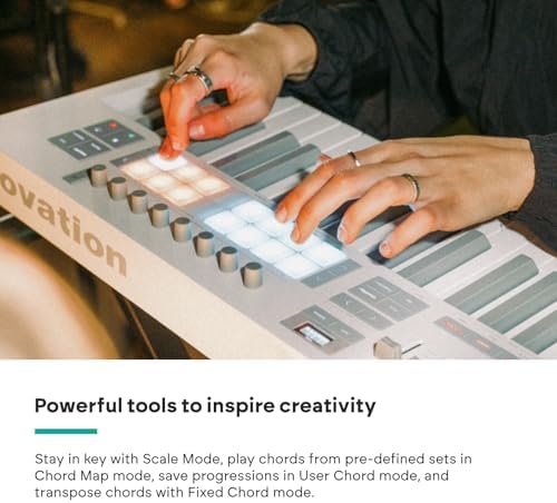 Novation Launchkey 61 MK4   61 key Semi Weighted  USB  MIDI Keyboard Controller with DAW Integration  Chord & Scale Modes  8 Drum Pads  & Arpeggiator   Includes Software Bundle for Music Production