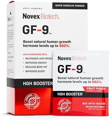 Novex Biotech GF 9   HGH Boosting Supplement for Men   Workout Complex for Men   Supports Energy  Endurance  Sleep  120 Ct  30 Day Supply 