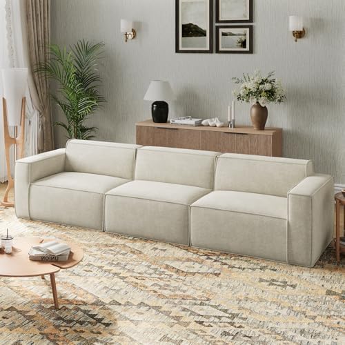 Novilla 117 7 Modular Sectional Sofa  No Assembly Cloud Sectional Couch with Smarts Coil  Support  Chenille Fabric U Shape Boneless Couch for Living Room Apartment  Dark Gray  3 Seat w/ 2 Ottoman 