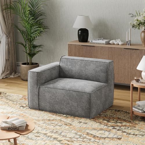 Novilla 117 7 Modular Sectional Sofa  No Assembly Cloud Sectional Couch with Smarts Coil  Support  Chenille Fabric U Shape Boneless Couch for Living Room Apartment  Dark Gray  3 Seat w/ 2 Ottoman 