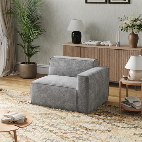 Novilla 117 7 Modular Sectional Sofa  No Assembly Cloud Sectional Couch with Smarts Coil  Support  Chenille Fabric U Shape Boneless Couch for Living Room Apartment  Dark Gray  3 Seat w/ 2 Ottoman 