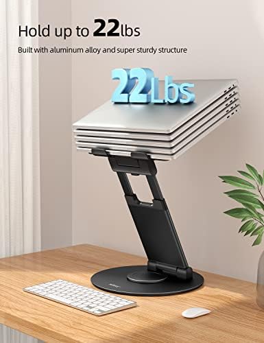 Nulaxy Telescopic 360 Rotating Laptop Stand for Desk Adjustable Height Swivel Pull Out Design Ergonomic Laptop Riser Fits All 10 17 Laptops Computer MacBook  Black