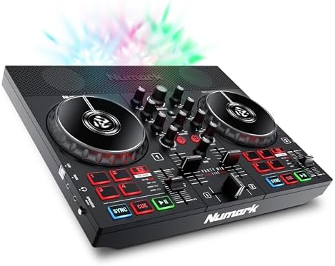 Numark Party Mix Live DJ Controller with Speakers  Lights  2 Decks  Mixer  Audio Interface and Serato Lite