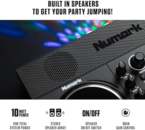 Numark Party Mix Live DJ Controller with Speakers  Lights  2 Decks  Mixer  Audio Interface and Serato Lite