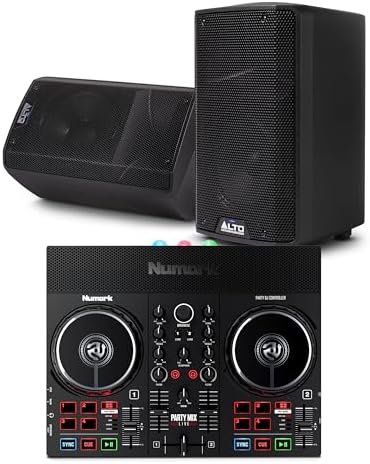 Numark Party Mix Live DJ Controller with Speakers  Lights  2 Decks  Mixer  Audio Interface and Serato Lite