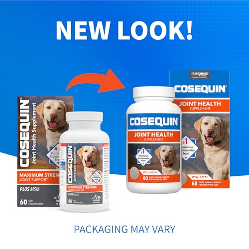 Nutramax Cosequin Maximum Strength Joint Health Supplement for Dogs   With Glucosamine  Chondroitin  and MSM  60 Chewable Tablets
