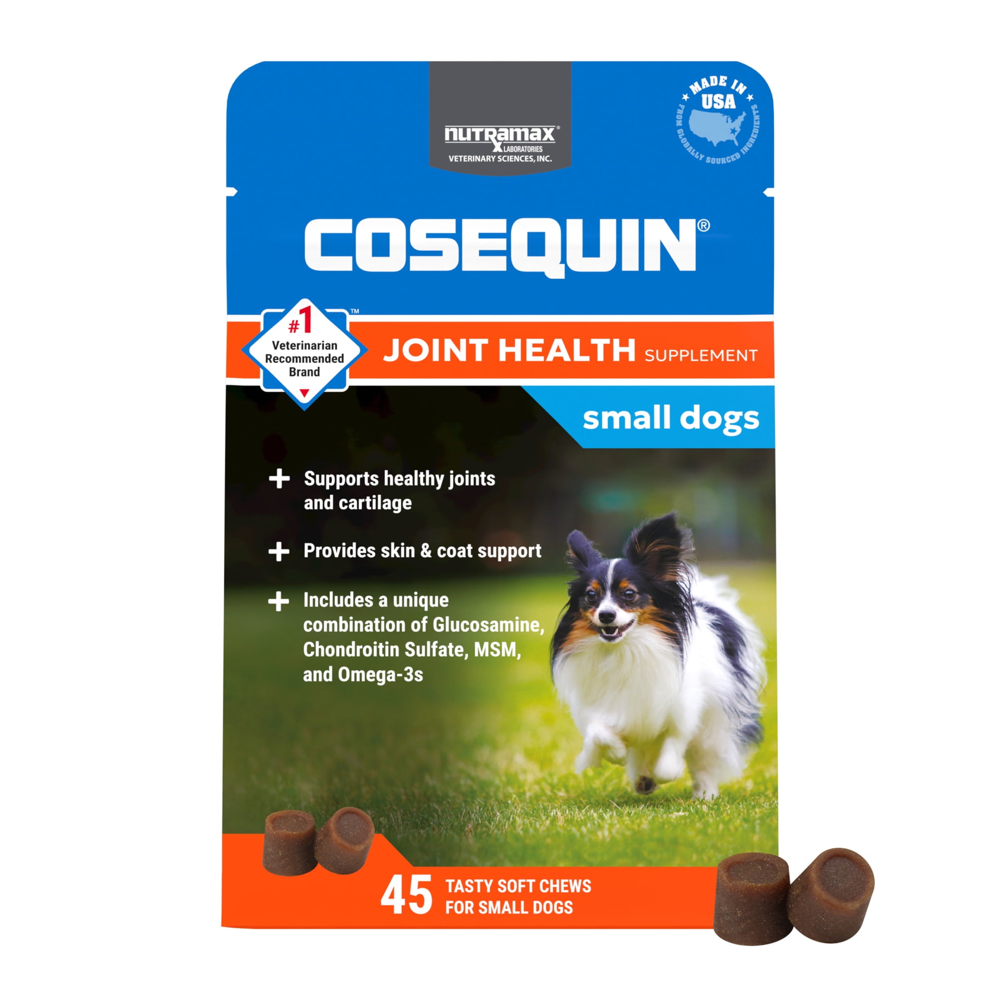 Nutramax Cosequin for Small Dogs  Joint Health Supplement  Soft Chews  45 Count