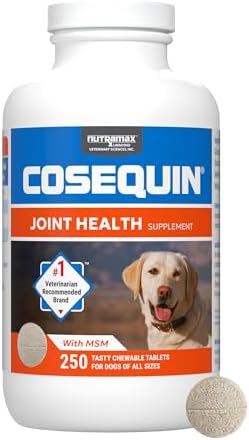 Nutramax Cosequin for Dogs Joint Health Supplement  Contains Glucosamine for Dogs  Plus Chondroitin and MSM  Supports Healthy Joints  Chewable Tablets  250 Count