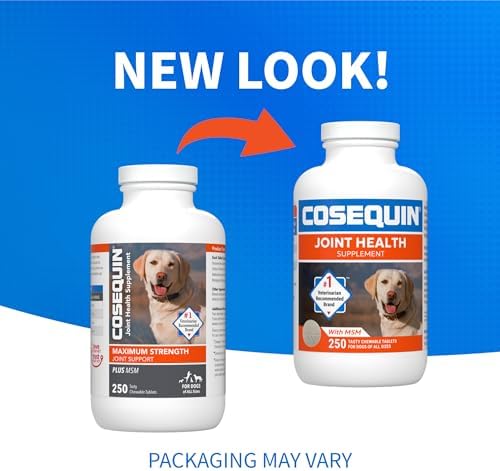 Nutramax Cosequin for Dogs Joint Health Supplement  Contains Glucosamine for Dogs  Plus Chondroitin and MSM  Supports Healthy Joints  Chewable Tablets  250 Count