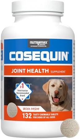 Nutramax Cosequin for Dogs Joint Health Supplement  Contains Glucosamine for Dogs  Plus Chondroitin and MSM  Supports Healthy Joints  For All Breeds and Sizes  Chewable Tablets  132 Count