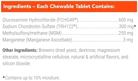 Nutramax Cosequin for Dogs Joint Health Supplement  Contains Glucosamine for Dogs  Plus Chondroitin and MSM  Supports Healthy Joints  For All Breeds and Sizes  Chewable Tablets  132 Count