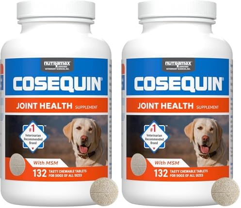 Nutramax Cosequin for Dogs Joint Health Supplement  Contains Glucosamine for Dogs  Plus Chondroitin and MSM  Supports Healthy Joints  For All Breeds and Sizes  Chewable Tablets  132 Count
