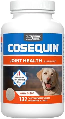 Nutramax Cosequin for Dogs Joint Health Supplement  Contains Glucosamine for Dogs  Plus Chondroitin and MSM  Supports Healthy Joints  For All Breeds and Sizes  Chewable Tablets  132 Count