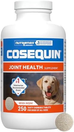 Nutramax Cosequin for Dogs Joint Health Supplement  Contains Glucosamine for Dogs  Plus Chondroitin and MSM  Supports Healthy Joints  For All Breeds and Sizes  Chewable Tablets  132 Count