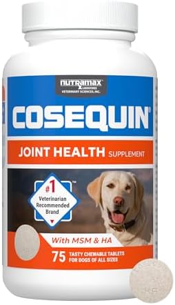Nutramax Cosequin for Dogs Joint Health Supplement  Contains Glucosamine for Dogs  Plus Chondroitin and MSM  Supports Healthy Joints  For All Breeds and Sizes  Chewable Tablets  132 Count