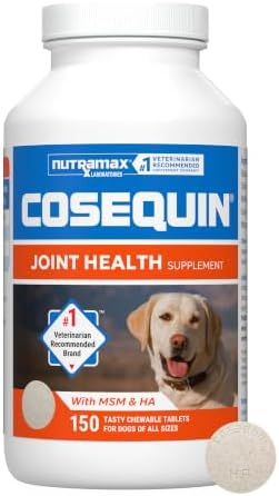Nutramax Cosequin for Dogs Joint Health Supplement  Contains Glucosamine for Dogs  Plus Chondroitin and MSM  Supports Healthy Joints  Chewable Tablets  60 Count