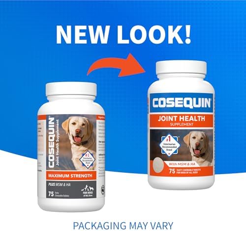 Nutramax Cosequin for Dogs Joint Health Supplement  Contains Glucosamine for Dogs  Plus Chondroitin  MSM and HA  Supports Healthy Joints  Chewable Tablets  75 Count