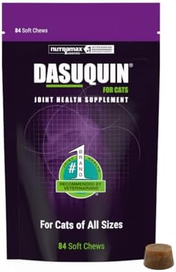 Nutramax Dasuquin Joint Health Supplement for Cats   with Glucosamine  Chondroitin  ASU  Boswellia Serrata Extract  Green Tea Extract  and Omega 3  84 Soft Chews  Pack of 2 