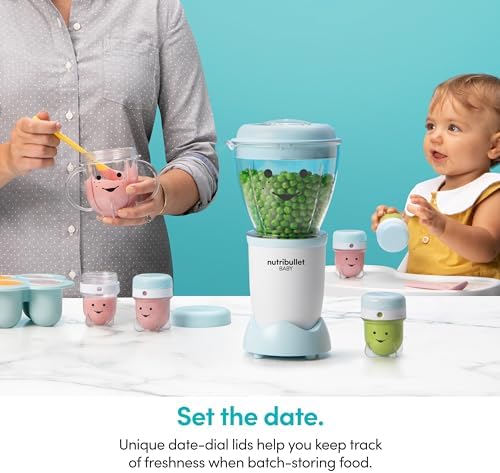 NutriBullet NBY 50100 Baby Complete Food Making System  32 Oz  White  Blue  Clear