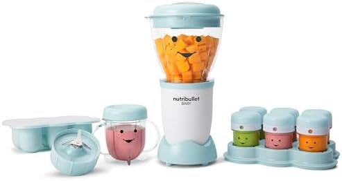 NutriBullet NBY 50100 Baby Complete Food Making System  32 Oz  White  Blue  Clear