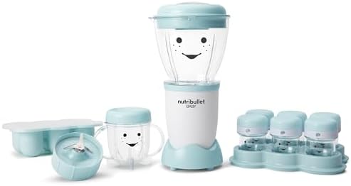 NutriBullet NBY 50100 Baby Complete Food Making System  32 Oz  White  Blue  Clear