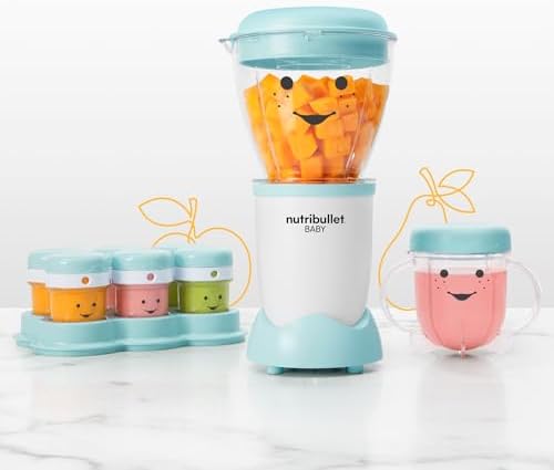 NutriBullet NBY 50100 Baby Complete Food Making System  32 Oz  White  Blue  Clear