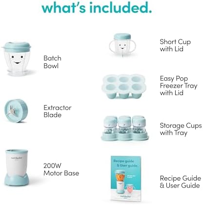 NutriBullet NBY 50100 Baby Complete Food Making System  32 Oz  White  Blue  Clear