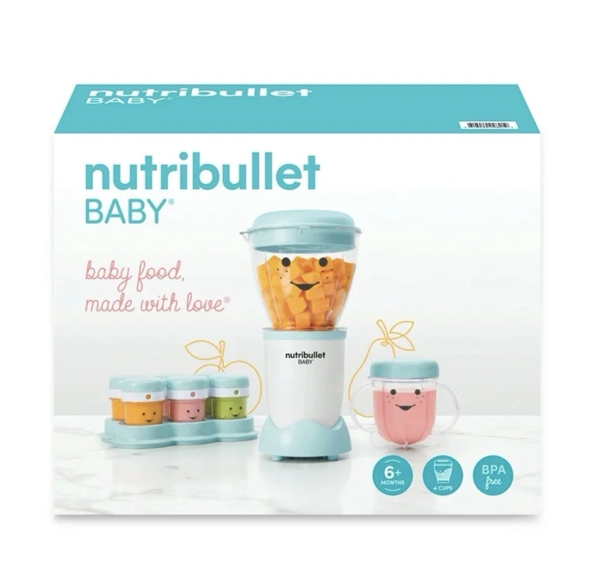 NutriBullet NBY 50100 Baby Complete Food Making System  White  Blue Clear New