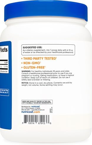 Nutricost Ascorbic Acid Powder  Vitamin C  2 LBS   Gluten Free  Non GMO