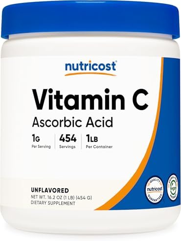 Nutricost Ascorbic Acid Powder  Vitamin C  2 LBS   Gluten Free  Non GMO