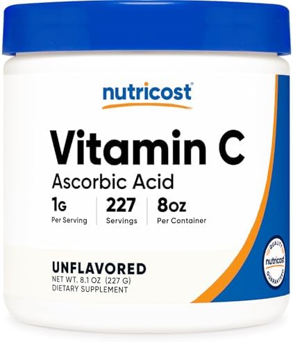 Nutricost Ascorbic Acid Powder  Vitamin C  2 LBS   Gluten Free  Non GMO