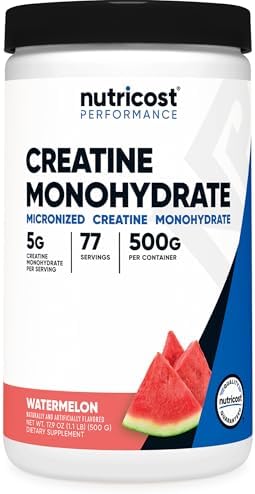Nutricost Creatine Monohydrate Micronized Powder 500G  5000mg Per Serv  5g    100 Servings  17 9 Oz