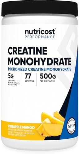 Nutricost Creatine Monohydrate Micronized Powder 500G  5000mg Per Serv  5g    100 Servings  17 9 Oz